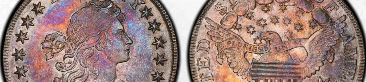 Toned U.S. half dollar — obverse and reverse